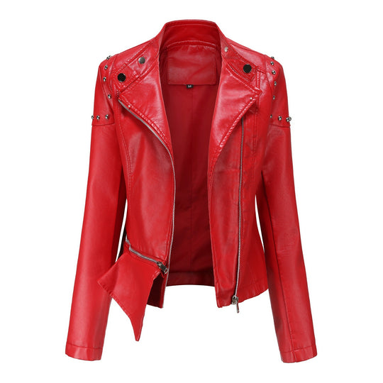 Damen trendige Bikerjacke mit modischen Details EB