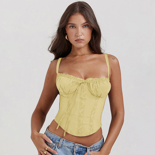 Damen Corsage-Top mit Rüschendetails und verstellbaren Trägern EB