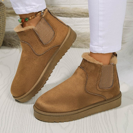 Damen  gefütterte Chelsea-Ankle-Boots mit Teddyfutter, elastischer Seitenblende und rutschfester Leichtsohle EB