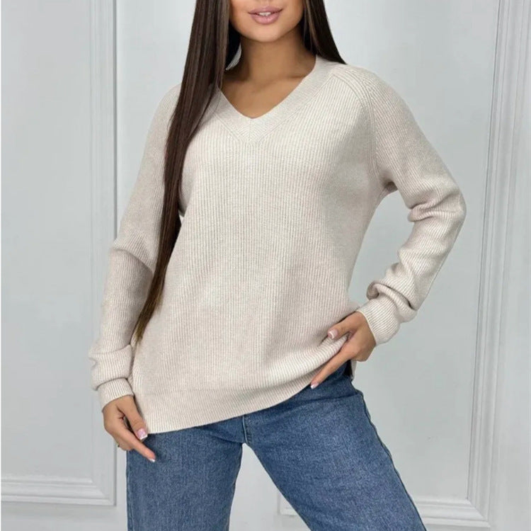 Damen V-Ausschnitt Pullover EB