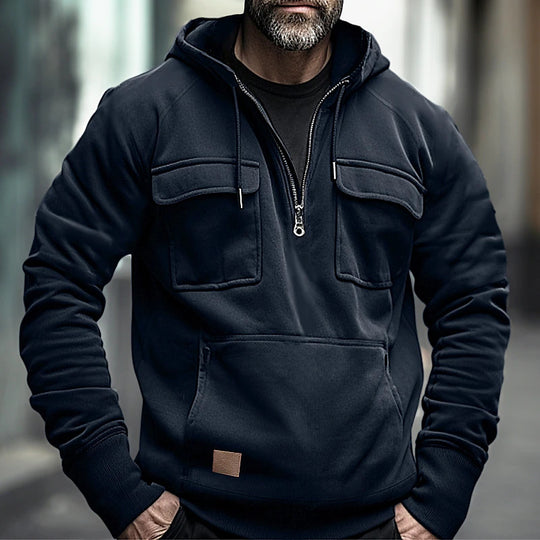 Herren modische Kapuzenpullover mit praktischen Brusttaschen EB
