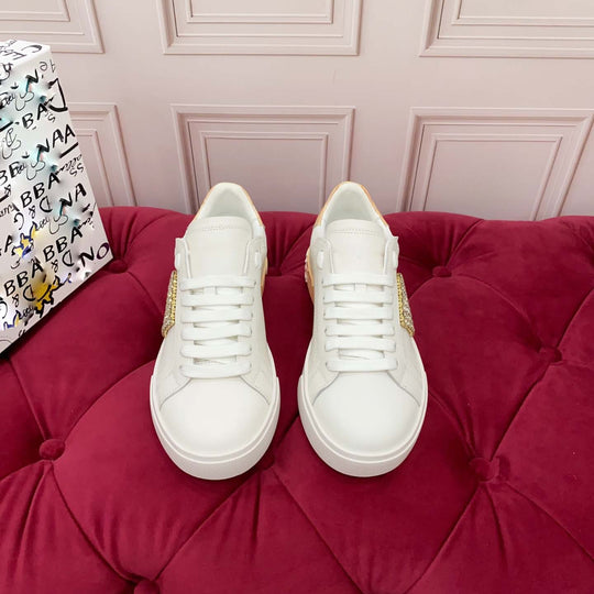 Damen Modische Sneakers mit elegantem Glitzer-Applikation EB