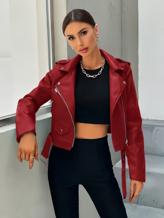 Damen cropped Bikerjacke EB