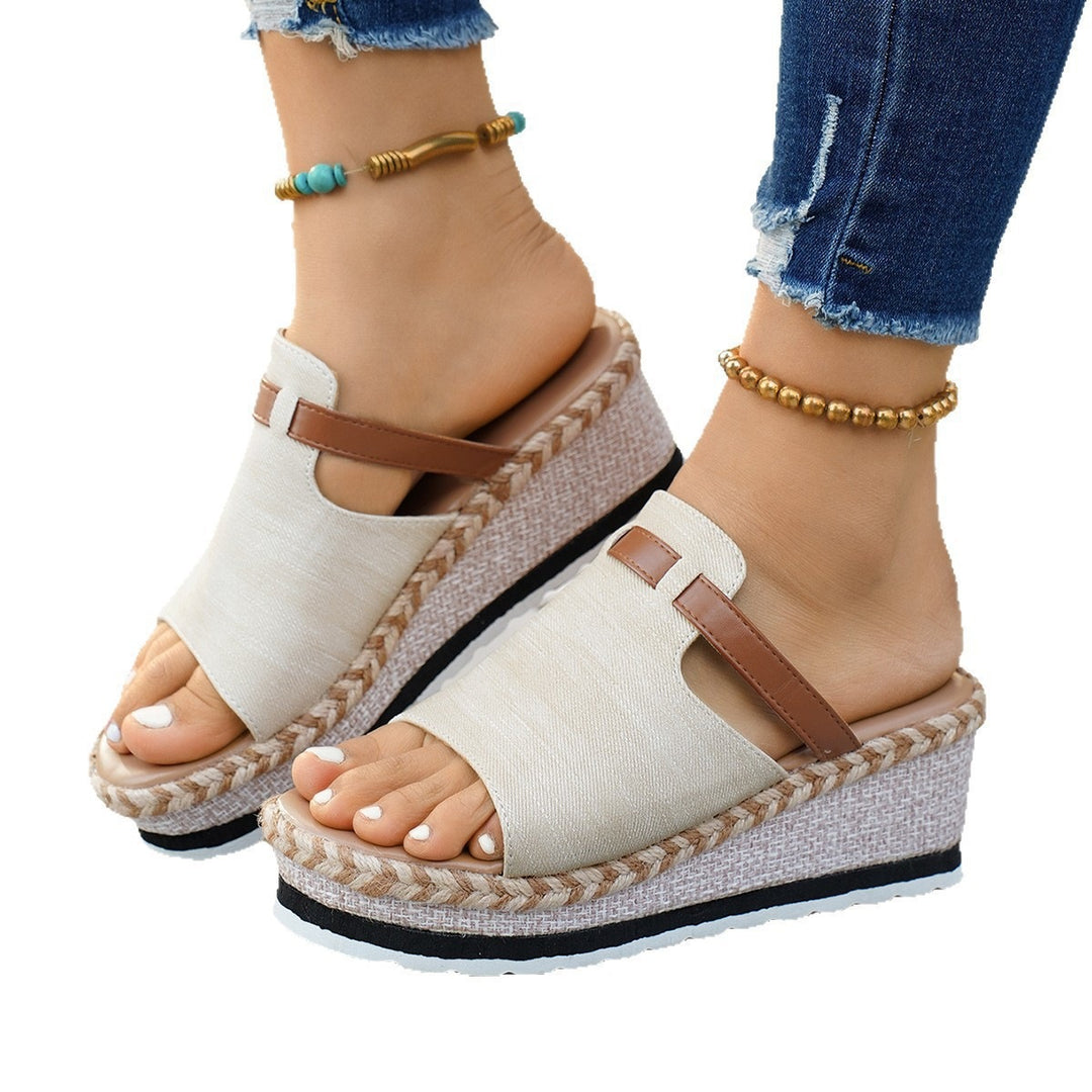 Damen Plateausandalen mit modischem Zierband EB