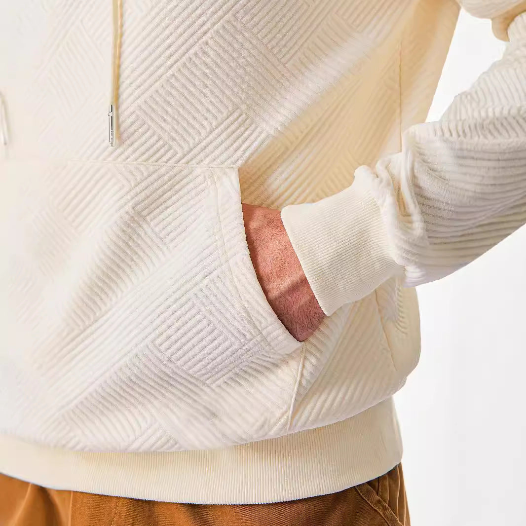 Herren Kapuzenpullover mit strukturiertem Design und praktischer Kängurutasche EB