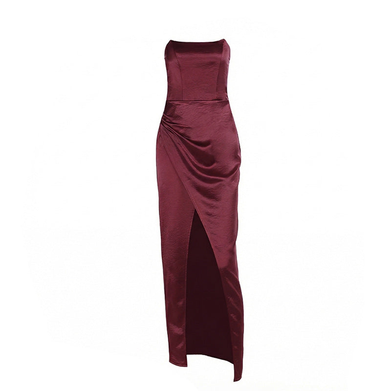 Damen Abendkleid mit schickem Schnitt und luxuriösem Satin EB