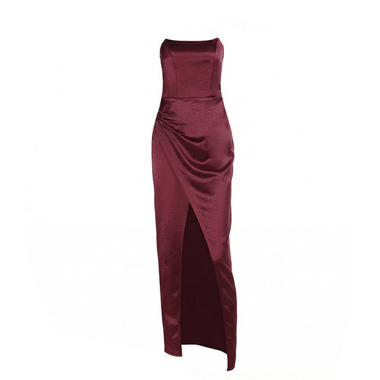 Damen Abendkleid mit schickem Schnitt und luxuriösem Satin EB