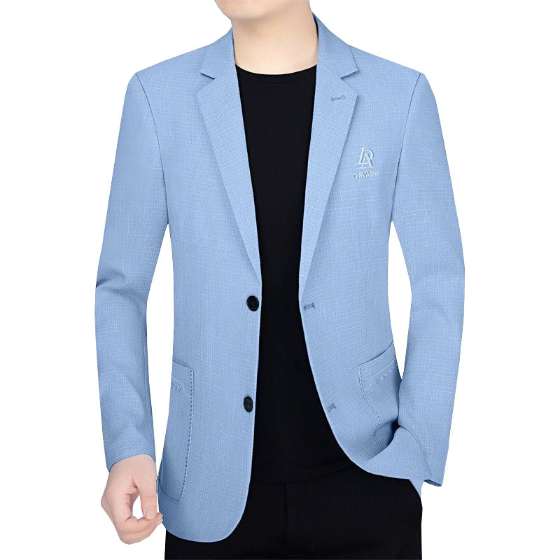 Herren Schmal geschnittenes Einreihiges City-Blazer mit strukturierter Wollmischung EB