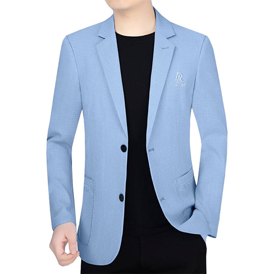 Herren Schmal geschnittenes Einreihiges City-Blazer mit strukturierter Wollmischung EB