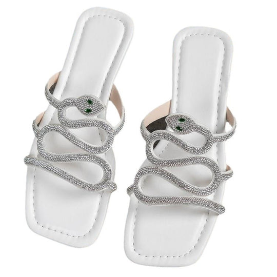 Damen glamouröse Riemchen-Sandalen mit funkelnden Strassapplikationen EB