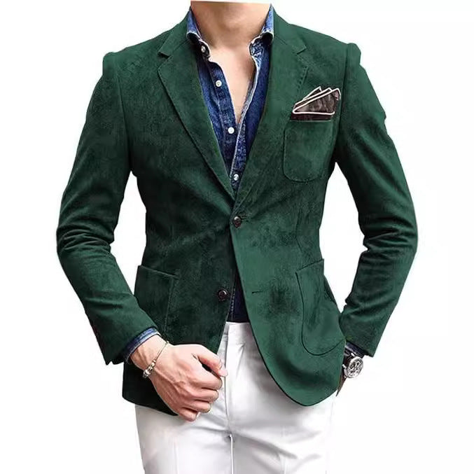 Herren eleganter Samtblazer mit modernem Schnitt und edlen Details EB