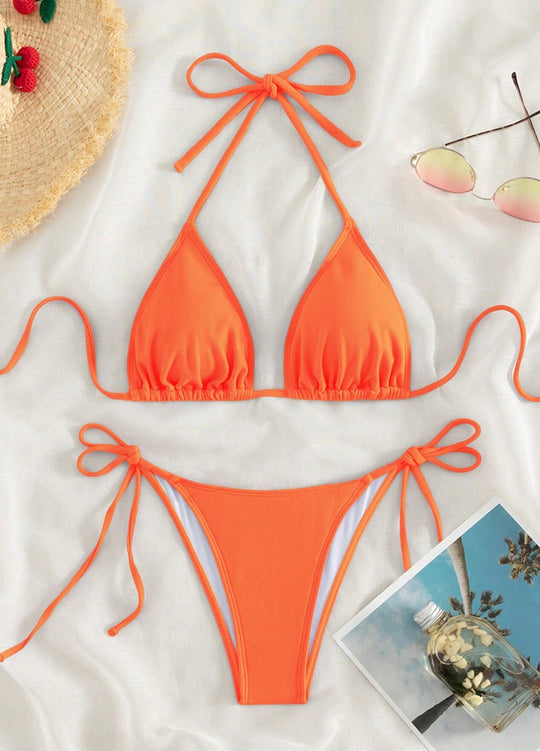 Damen Triangel-Bikini mit verstellbaren Bindebändern EB