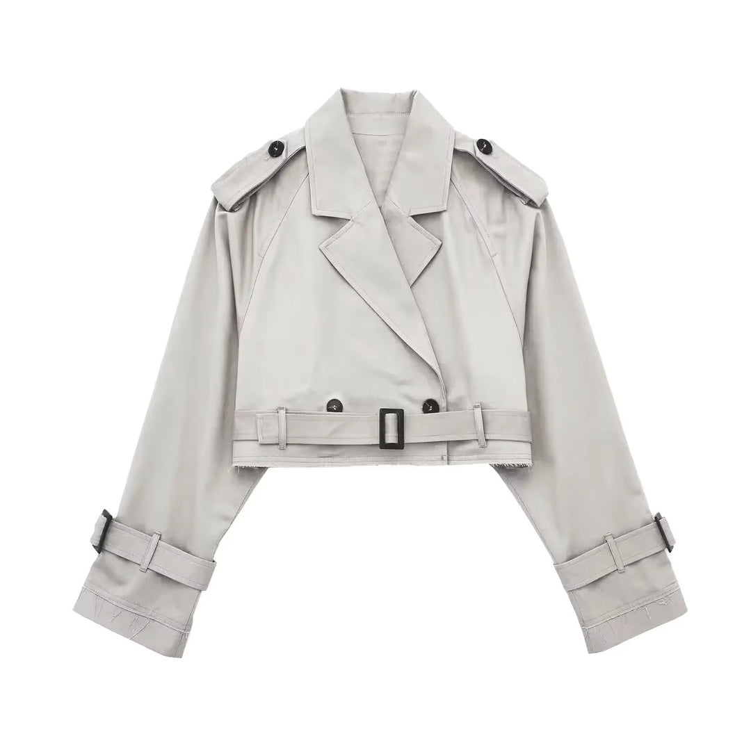 Damen moderne cropped Trenchjacke EB