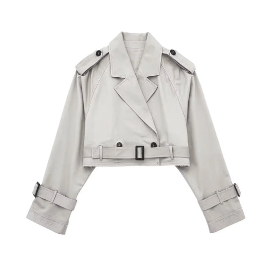 Damen moderne cropped Trenchjacke EB