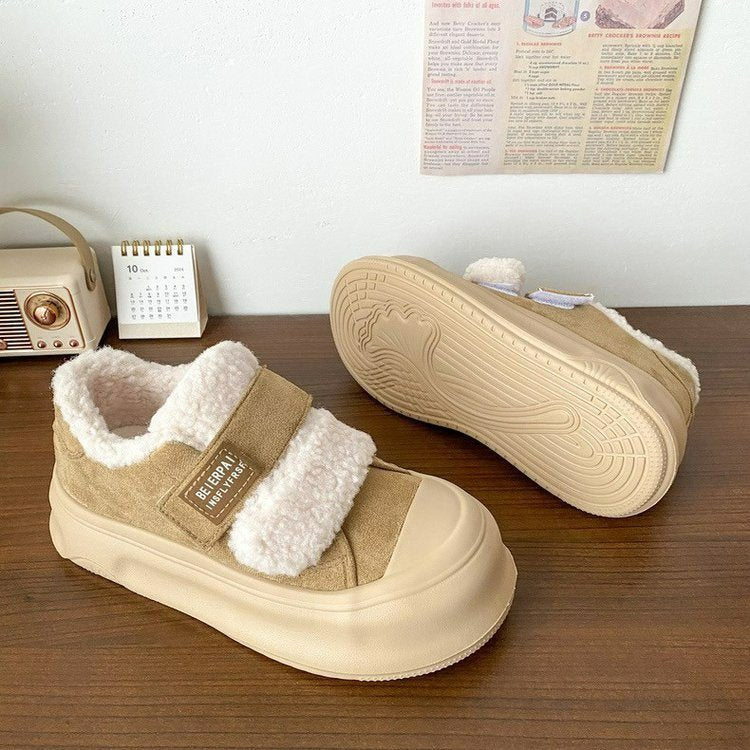 Damen Komfortable Sneaker mit weichem Fleece-Innenfutter und praktischem Klettverschluss EB