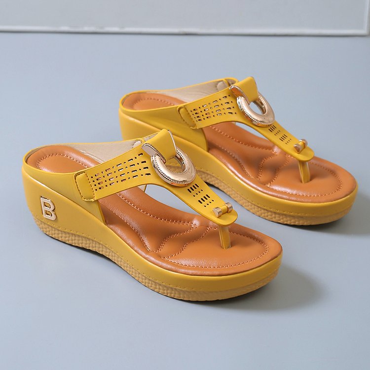 Damen Zehentrenner mit komfortablem Fußbett und modischem Ring-Design EB