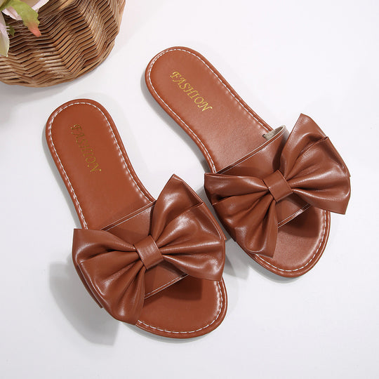 Damen elegante Slipper mit großzügigem Schleifen-Detail EB