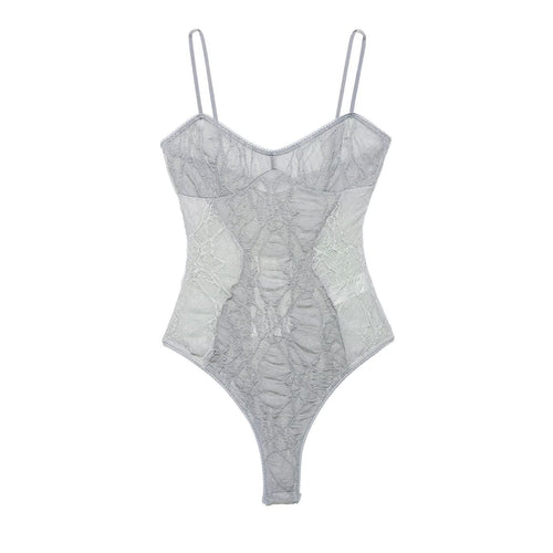 Damen Spitzenbody mit verführerischem Design und zarten Trägern EB