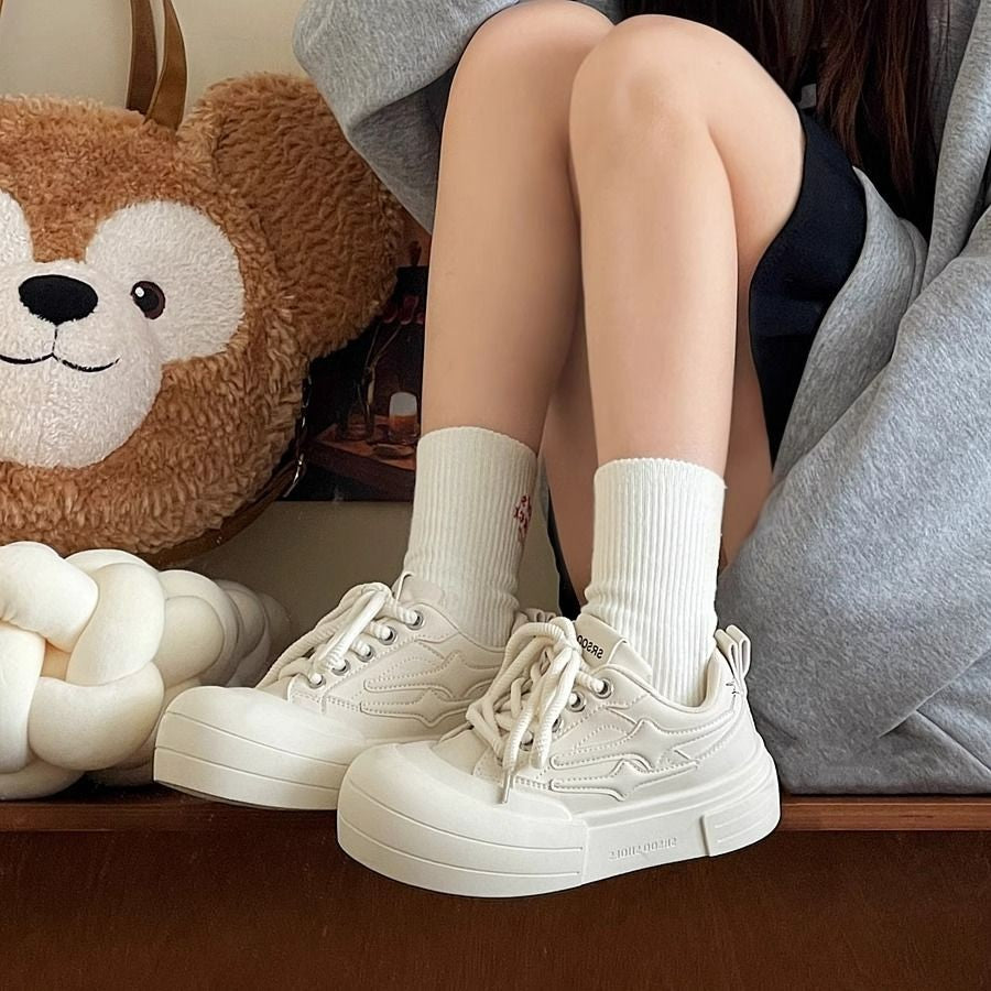 Damen Trendige Plattform Sneakers mit extra dämpfender Sohle und atmungsaktivem Obermaterial EB