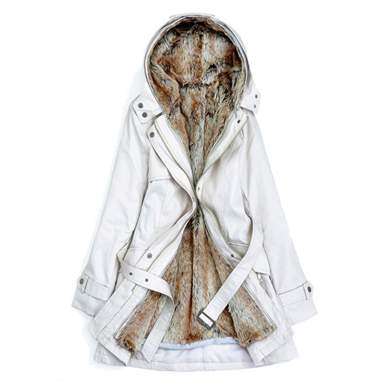 Damen Outdoor Parkajacke mit verstellbarem Kordelzug und abnehmbarer Kapuze EB