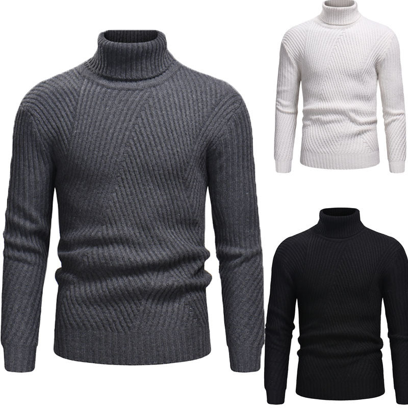 Herren Hochwertiger Rollkragenpullover im strukturierten Design EB