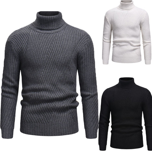 Herren Hochwertiger Rollkragenpullover im strukturierten Design EB