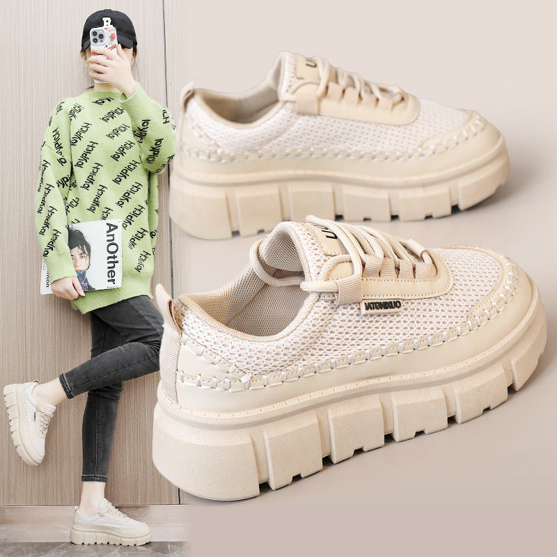 Damen Sportliche Chunky Sneakers mit atmungsaktiver Mesh-Oberfläche und robuster Sohle EB