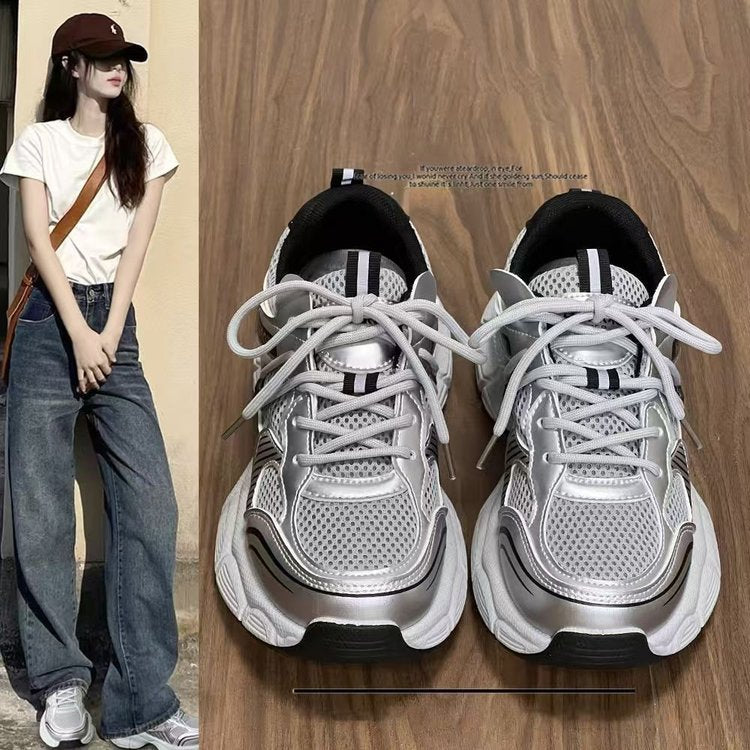 Damen Sportliche Mesh-Sneaker mit ergonomischer Sohle und modischen Akzenten EB