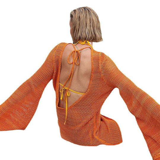 Damen luftiger Häkel-Kimono EB