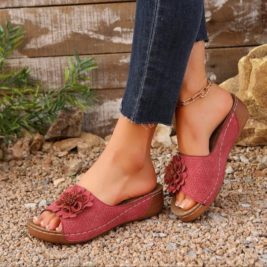 Damen Freizeit-Sandalen mit floralem Design EB