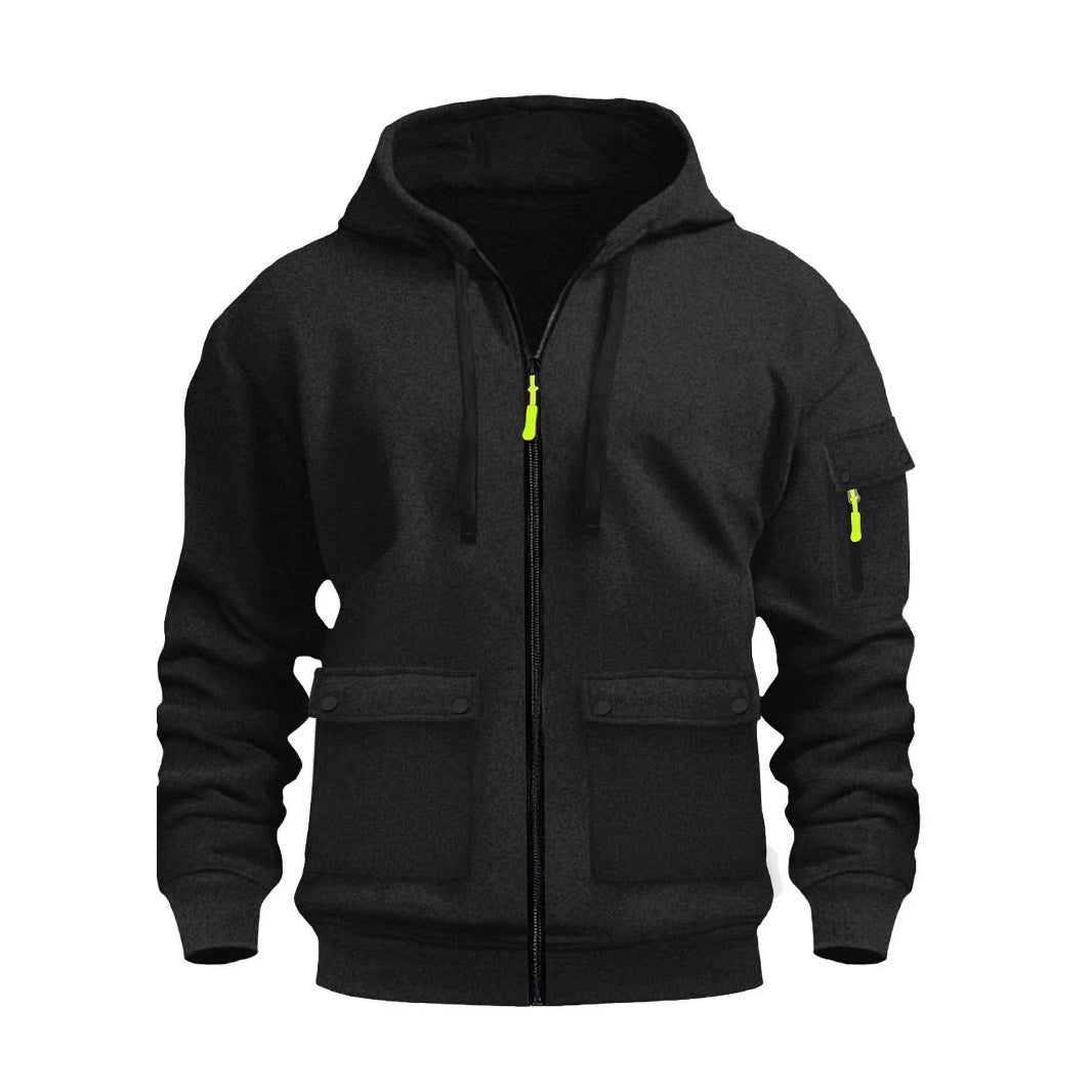 Herren funktionale Kapuzenjacke mit mehreren Taschen EB