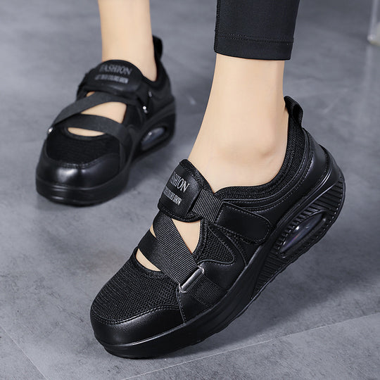 Damen Bequeme und luftige Sneakers mit verstellbarem Klettverschluss EB