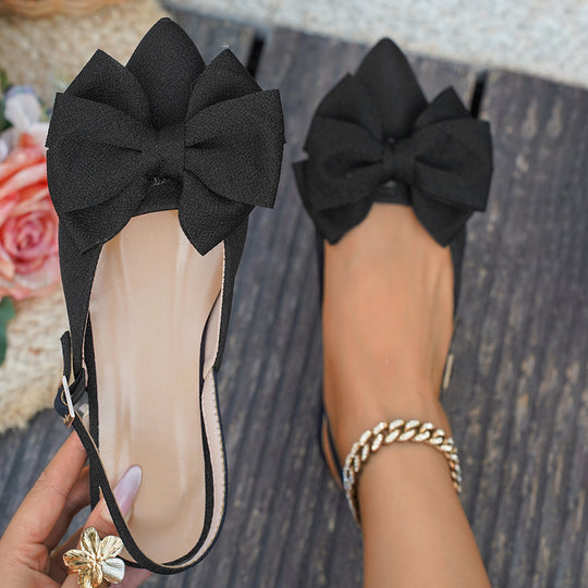 Damen Slingback Pumps mit charmantem Schleifenakzent und eleganter Spitze EB
