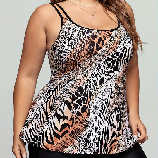 Damen Tankini mit modischem Animal-Print und schmeichelndem Schnitt EB