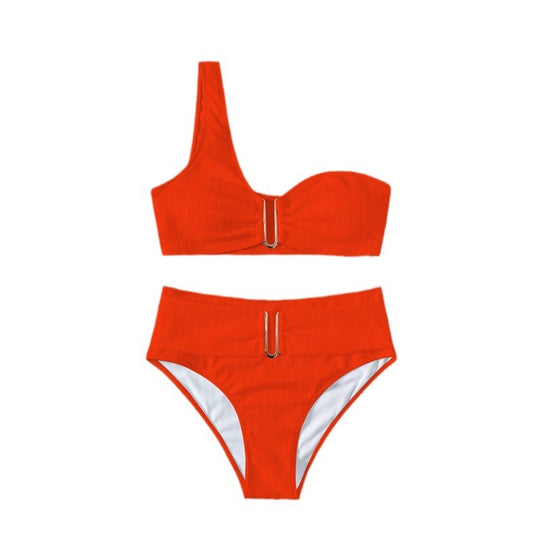 Damen High-Waist Bikini mit geschmackvollem Goldakzent EB