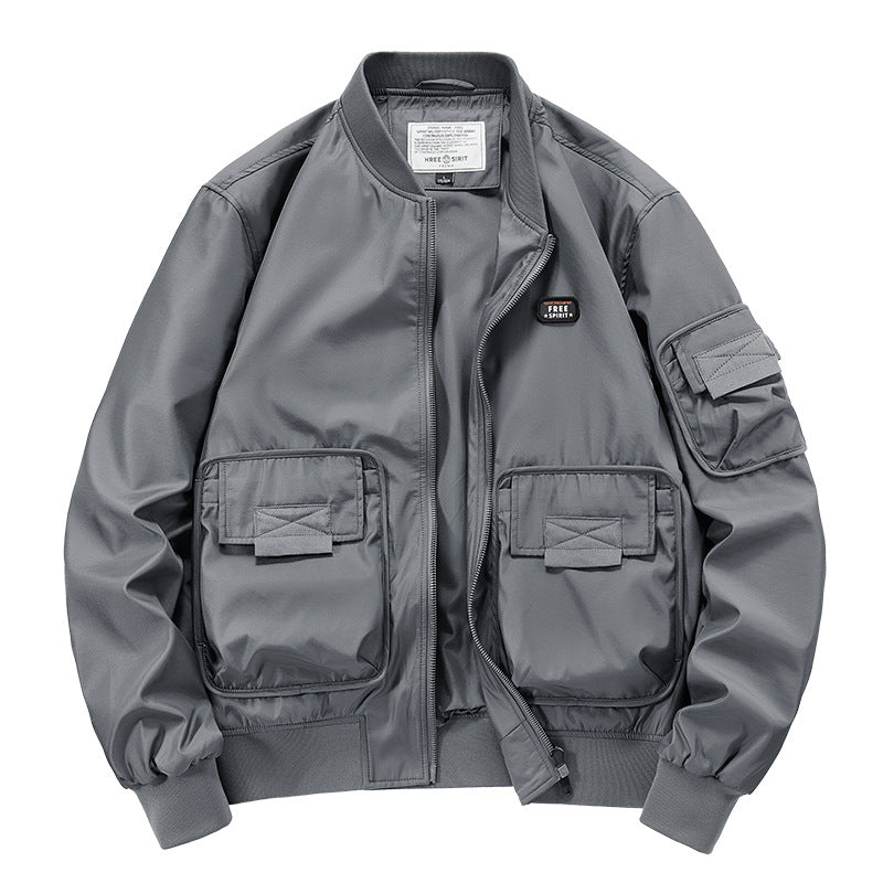 Men's  rugged multi-pocket nylon bomber jacket EB