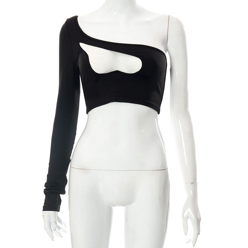 Damen asymmetrisches Cut-Out Shirt EB