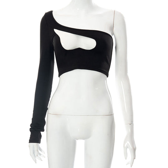 Damen asymmetrisches Cut-Out Shirt EB