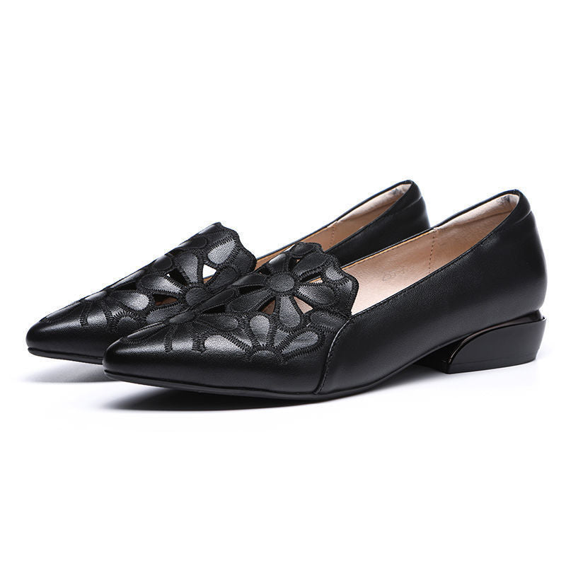 Damen elegante spitze Slingbacks mit filigranem Dekor EB