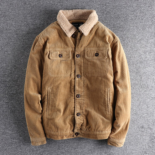 Herren Cordjacke mit kuscheligem Futter und praktischen Taschen EB