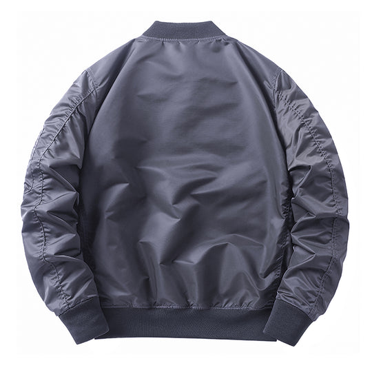 Men's  slim nylon bomber jacket with camouflage lining sleeve zip utility tab EB