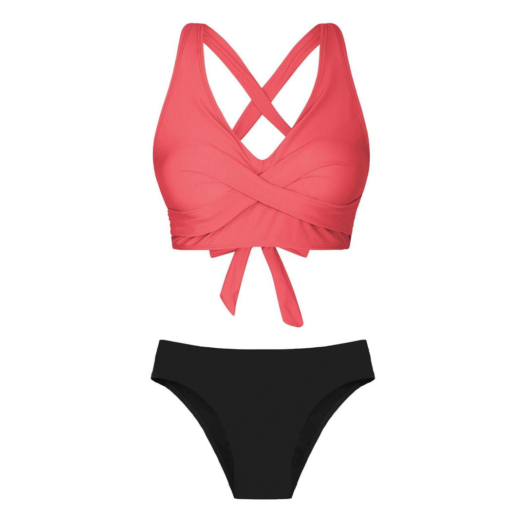 Damen Zweiteiliger Badeanzug mit floralem Design EB