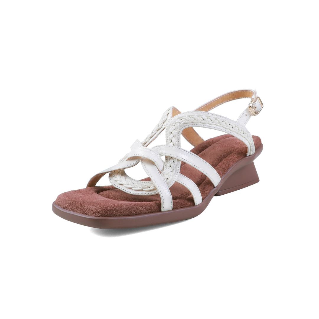 Damen Komfortable Slingback-Sandalen mit geflochtenem Riemendesign EB