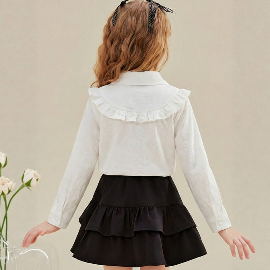 Mädchen Bluse mit Rüschenkragen EB