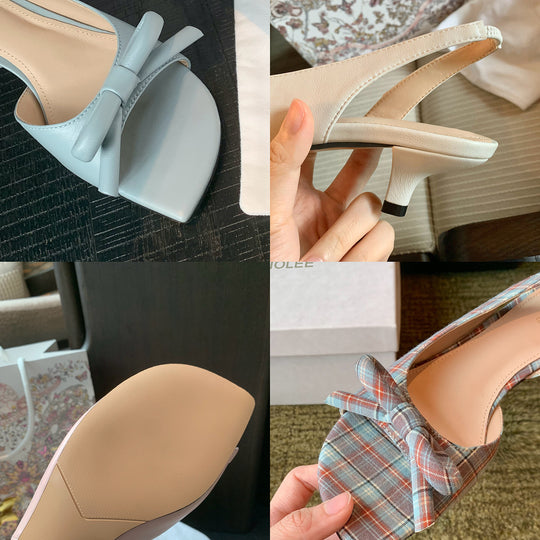 Damen Slingback-Pumps mit modischem Knoten-Detail und komfortablem Absatz EB