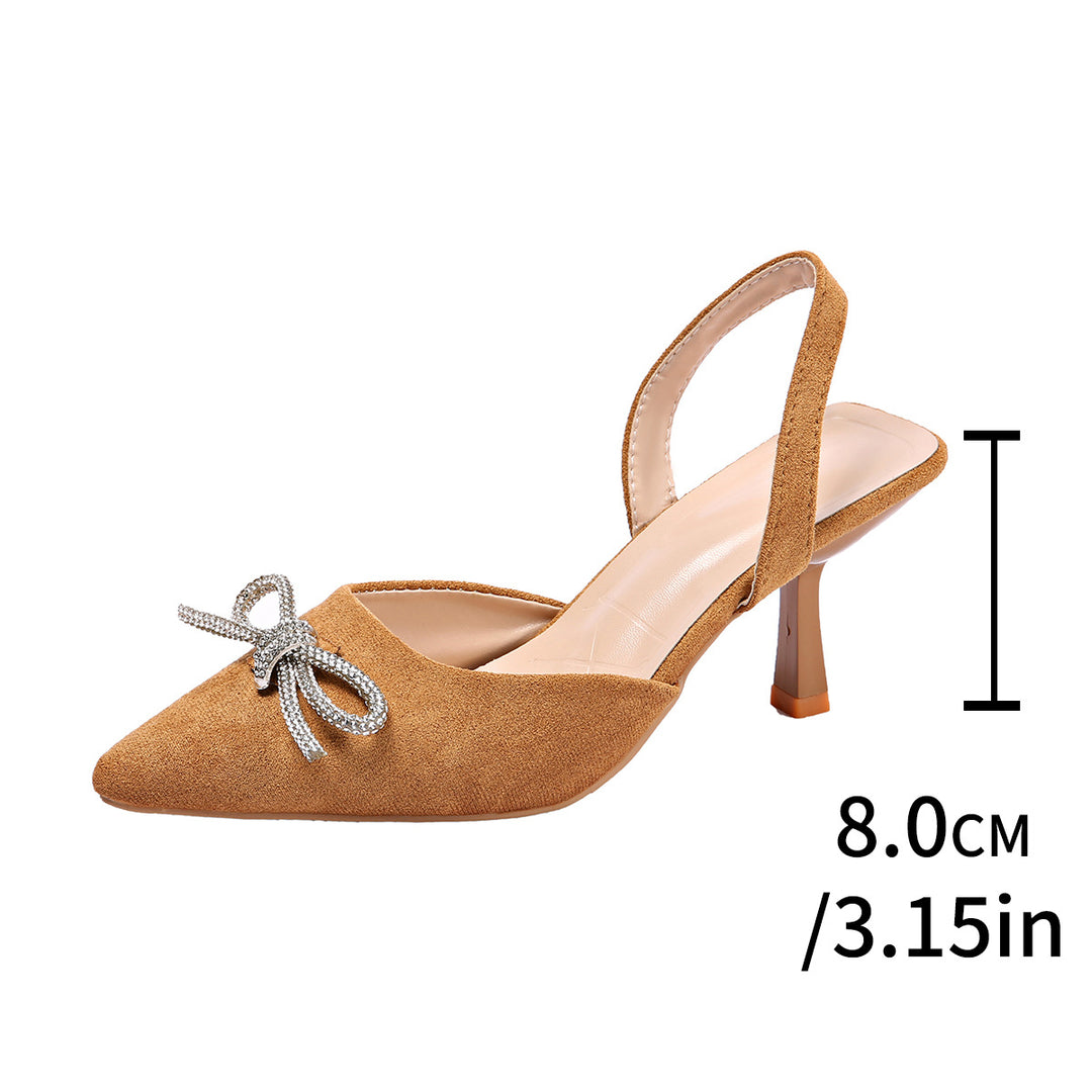 Damen Slingback Pumps mit eleganter Schleifenverzierung EB