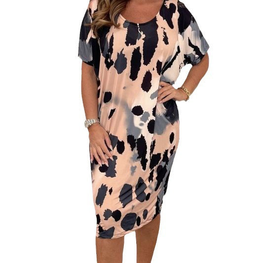 Damen Midikleid mit modernem Animal-Print und weichem Stretchmaterial EB