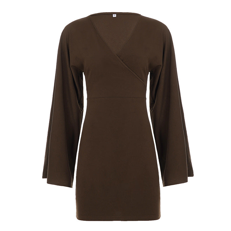 Damen nan Wickel-Minikleid mit Kimonoärmeln, taillierter Miedernaht und stretchigem Jersey EB
