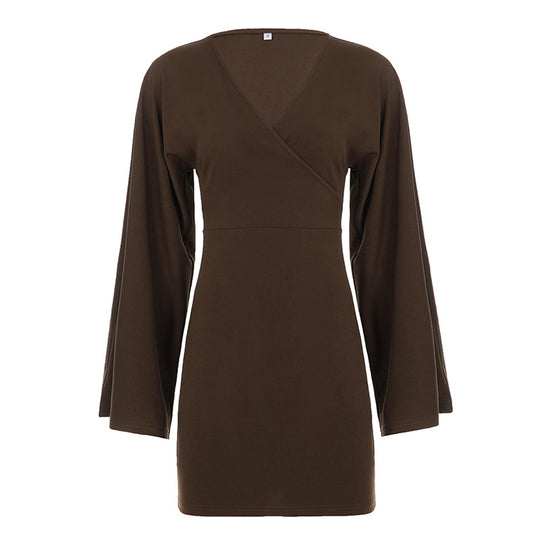 Damen nan Wickel-Minikleid mit Kimonoärmeln, taillierter Miedernaht und stretchigem Jersey EB