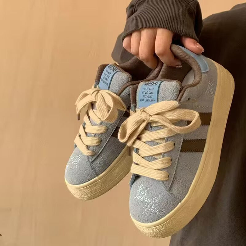 Damen modische Sneakers mit atmungsaktivem Obermaterial und stoßdämpfender Sohle EB